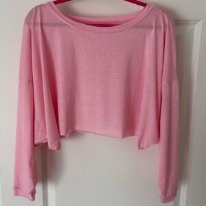 Urban Outfitters Out from Under Bright Pink Addison Cozy Cropped Tee